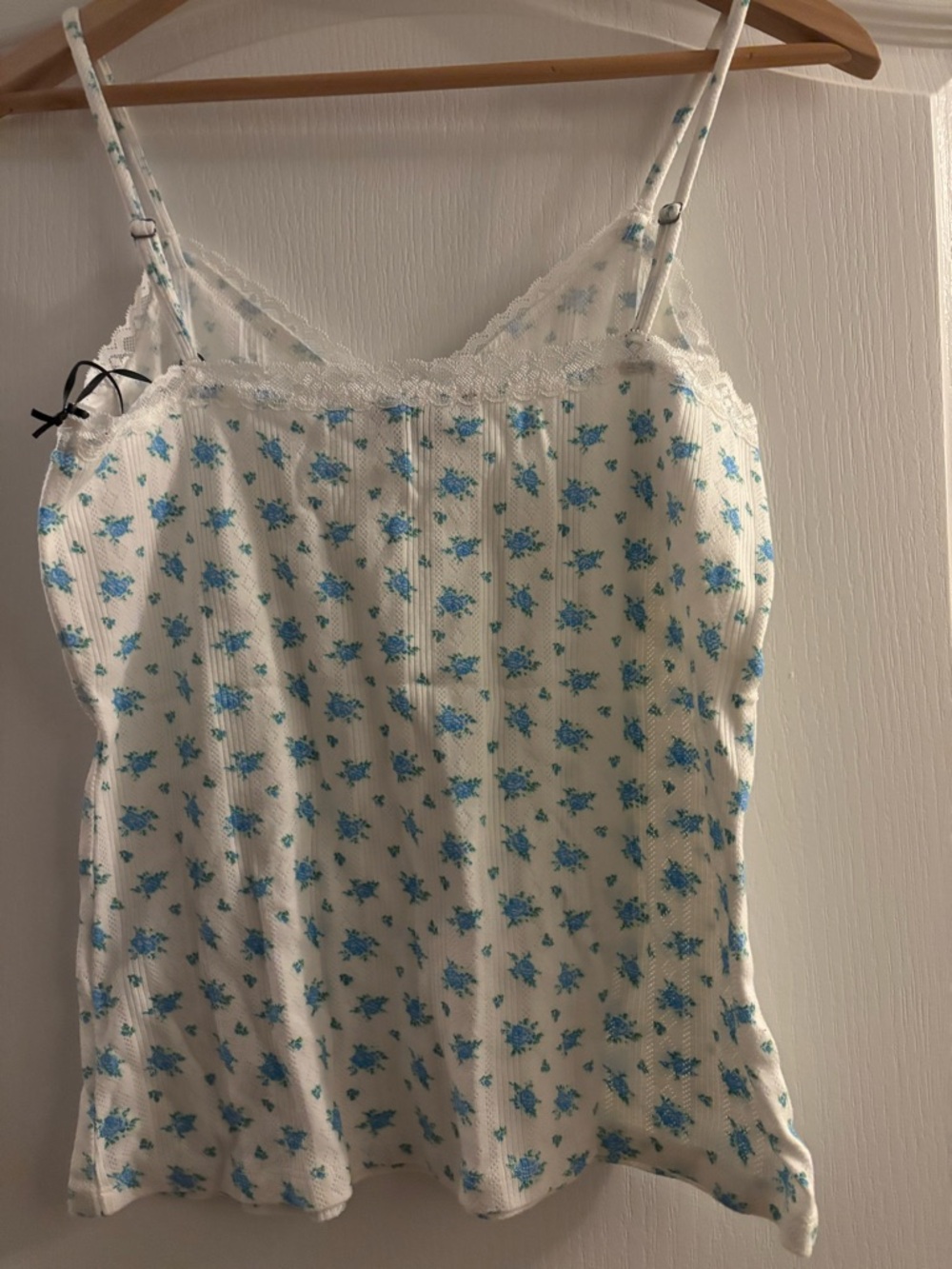 1. State White Cami with Light Blue Floral Print